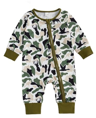 Vêtements de chasse pour bébé fille garçon colvert canard cerf fermeture éclair combinaison manches longues camouflage barboteuse rétro floral poussin body thème ferme nouveau-né automne tenue