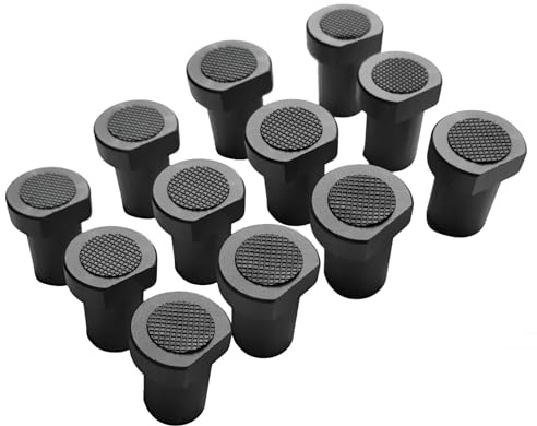 12 Stück Aluminiumlegierung Bankhaken 20mm Bank-Hundeklemme, Spannbacken Zum Flachspannen, Bank-Hundeklemme Holzbearbeitung Tisch Spannbacken Hobelbank Zubehör Für 20mm Hundeloch (Schwarz)