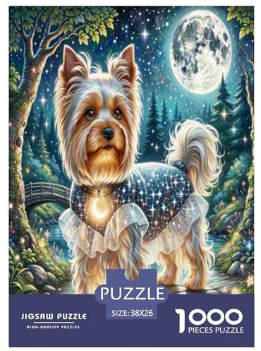 Yorkshire Terrier Jigsaw Puzzles Puzzle for Adults Kids. 1000 Piece Great Gifts Challenge Toy Educational Games Home Decoration for Adults& Kids Age 14 Years Up 38x26cm/1000pcs