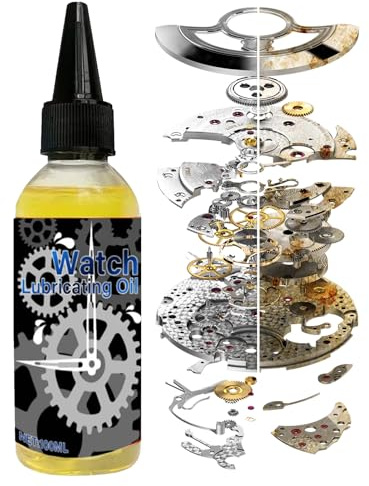 Huile D'Horloges - 100ml Lubrifiant pour l'Entretien des Montres | Huile Lubrifiante | Adapté à Serrure Charnière Porte Machine Roulement Moulinet Pêche Horlogerie
