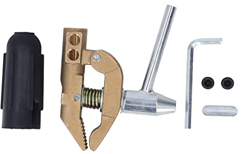 Morsetto di messa a terra per saldatura Gearwell, clip di messa a terra con morsetto di terra in ottone 800A con manicotto in gomma 32 mm per cavo saldatore MIG TIG MMA