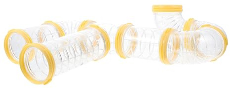 YARNOW Tunnel per Criceti in Plastica Giallo Design Rinforzato Dell'imboccatura, Espande la Gabbia per Topi e Criceti Nani