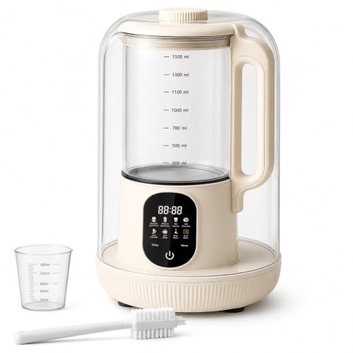 6 In 1 Nut Milk Maker Machine, 50Oz (1500Ml) Detachable Design | Automatic Plant-based Milk Machine Homemade Almond, Oat Milks 24H Delay Start Keep Warm Auto-clean and Keep Warm