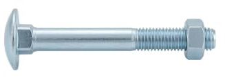 DIN 603 Mu Stahl galvanisch verzinkt Flachrundschrauben mit Vierkantansatz Mu = mit Sechskantmutter - Abmessung: M8x55 (200 Stück)