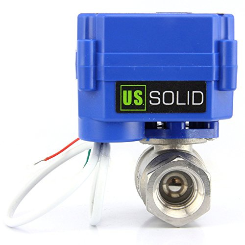 U.S. Solid 2 Wege Motorkugelhahn elektrisch – Edelstahl 1/2 Zoll DN15, 9-24V AC/DC, stromlos geschlossen, Full Port, 2-Draht-Auto-Rückkehr