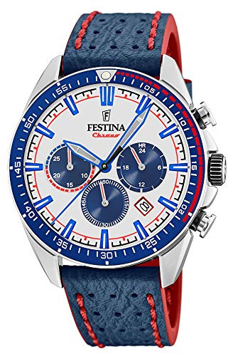 Festina HerrenArmbanduhr Chronograph Quarz Leder F20377/1