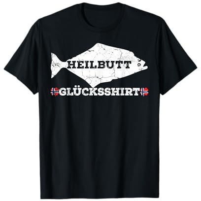 Norwegen Angeln Geschenk Heilbutt Angeln Urlaub Angeln T-Shirt