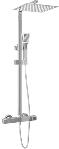 vidaXL Doppelkopf-Duschset mit Thermostat Edelstahl