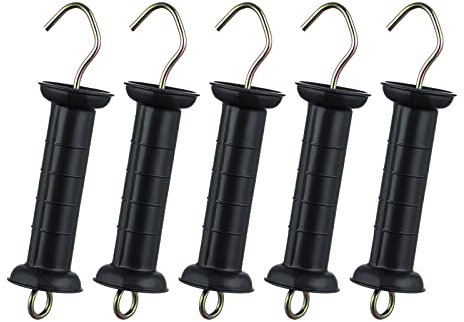 FENCE SHOCK Isolierter Zaun Kunststoff Torgriff, 5 Stück Griff Heavy Duty Elektrozaun Torgriff, schwarz