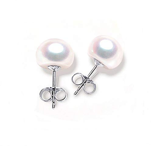 Real Natural Freshwater Pearl Stud örhängen 925 Sterling silver små örhängen mode smycken för kvinnor gåvor