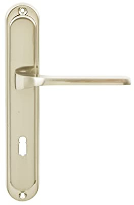 domino Türgriff TIPO M9 BB-Buntbart 72 Drückergarnitur für Zimmertüren Langschild-Garnitur Türdrücker-Set Türbeschläge/Farbe:Nickel/Material:Aluminium
