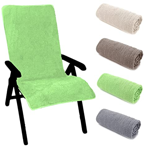 heimtexland ® Typ772 Coussin en tissu éponge pour chaise à dossier haut, pour chaise de jardin, sauna - Serviette hygiénique - Vert