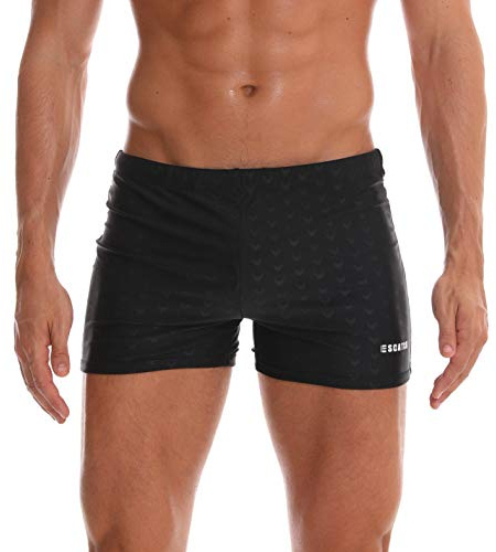 Arcweg Men's Swimming Trunks with Mesh Liner Sport Boxer Swimwear Underwear Summer Beach Board Shorts Elastic Swimsuit Black