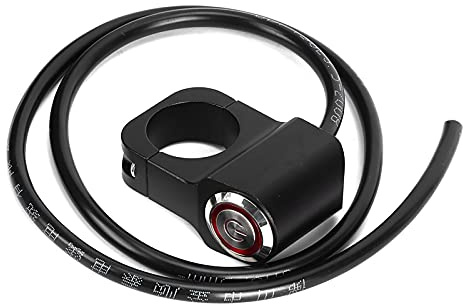 Motorrad-Lenkerschalter, Fydun 12V 25mm/0.98in Wasserdicht Rostfreier Stahl LED-Strahler Lenkerschalter Schwarz für Motorräder, ATVs