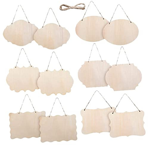 Abaodam 12stücke Holzschild Unbehandelt Für Diy-projekte Hängeschild Aus Holz Mit Aufhängelöchern Leere Holzplakette Zum Bemalen Und Zuschneiden Für Clubs Cafés Und Private Dekoration