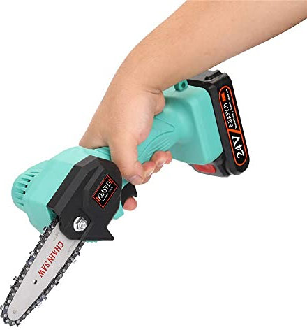 One-Handed Electric Saw, 24V Rechargeable Lithium Battery Powered Portable Electric Pruning Saw, Small Garden Logging Electric Chain Saw