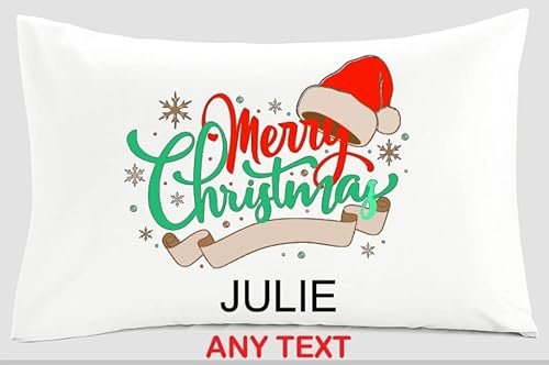 Personalised Christmas Pillow case cover, 75x45 cm, add any name, Xmas cushion beautiful decorative chrismas pillow case cover