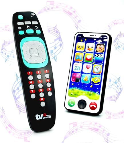 Ella Dream Baby Remote Control Toy and Smartphone Bundle, Pretend Play Playset for Toddlers Babies, Musical Toys with Light and Sound for Boys and Girls