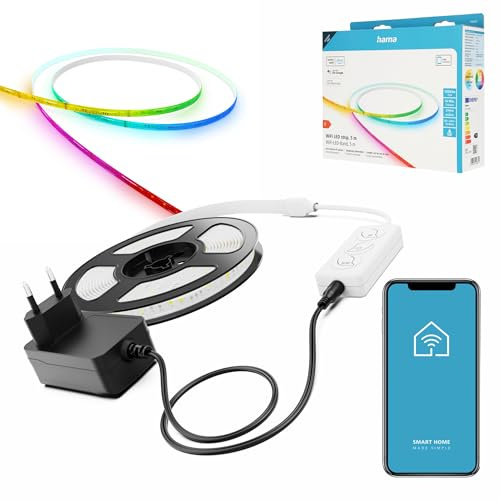 LED-Streifen, RGBW, WLAN Lichtband, dimmbar, selbstklebend, kürzbar, 5 m