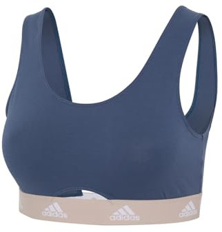 adidas Damen Scoop Bralette-Sport Active Comfort Cotton BH, 852 Ink, L