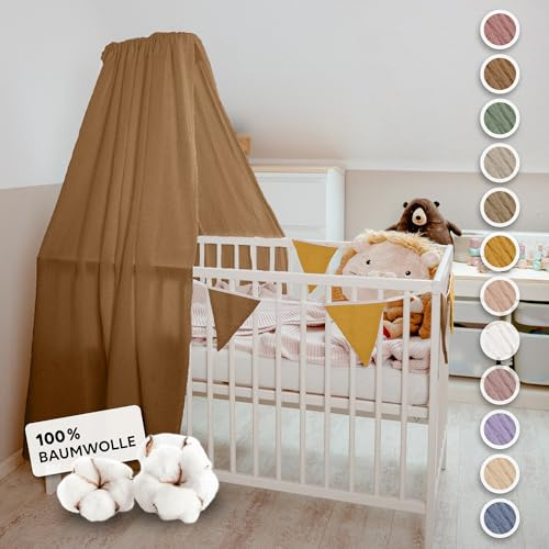 lilimaus Sänghimmel, babysäng [i 12 färger] himmel, babysäng av 100 % bomull, muslin, sänghimmel för flickor och pojkar – himmelsäng, gardiner som barnrum och babyrum, dekoration – babysängsgardin