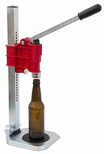 North Mountain Supply Bench-Top Beer Bottle Capper with 500 Black Oxygen Barrier Crown Caps - Made in Italy