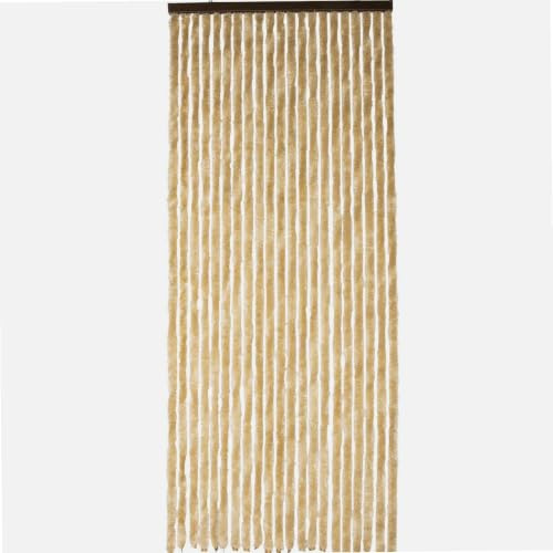 WERKA PRO Einfarbige beigen Chenillevorhang 120 x 220 cm | Polypropylen, Kunststoff, UV-beständig, für den Innenbereich, Insektenschutz, verstellbare Stange und Ringe