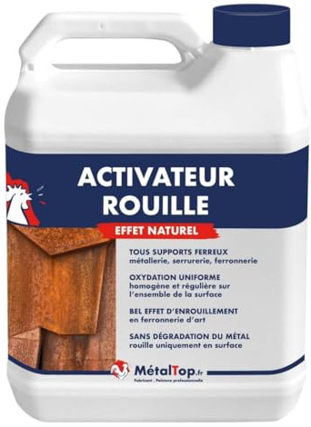 Metaltop - Activateur Rouille - 20 L - Accélérateur de rouille pour acier corten, fer et métaux courants.