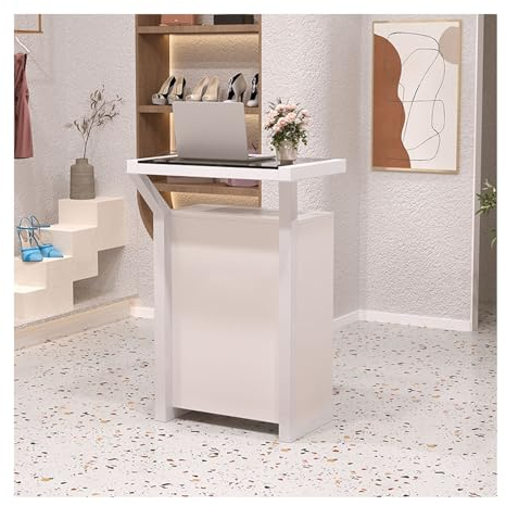 YVZYLXH Empfangstheke mit Schubladen,Rezeptionstheke,Empfangstisch,verfügbar,Sichtschutz,Empfangstheken,Rezeptionstheke, Büromöbel,Für Empfangsraum, Lobby, Schönheitssalon, Einzelhandel(Color:Wit)