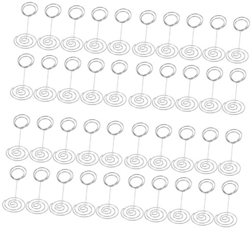 COHEALI 40 Stk Peacock Round Sitz Clip Bildhalter Tischbild Steht Hochzeitstischhalter Tischnummernhalter Tischfotohalter Namensständer Notenhalter Kabel Inhaber Kohlenstoffstahl Silver