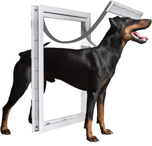 PRMTYUP Haustier-Hundeklappe, Haustier-Eingangsklappe, Wand-Eingangsklappe Für Hunde Und Katzen, Geeignet Für Katzen Und Kleine Hunde,Weiß,M