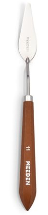 MEEDEN Artist Mixing Palette Knife: 9.33 Flexible Stainless Steel Art Scraper Knife with Wooden Handle - Oil Painting Accessories for Acrylic Gouache, Canvas, #11