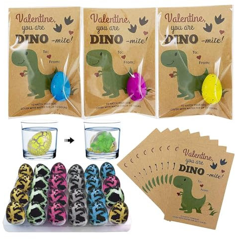 Dinosaurier-Bruteier – Crackable 24 Zählung der Schale zum Einweichen von bunten Eiern | Hatch Dinos mit realistischen Eigenschaften für b