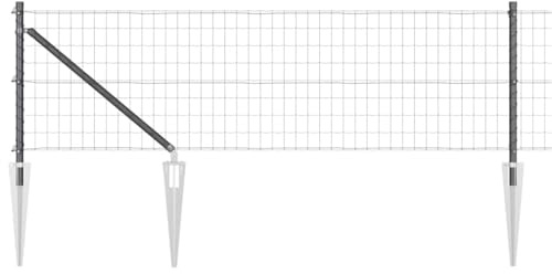 vidaXL Stängsel med stolpe Grå 0,4 x 10 m Stål och PVC, Trädgårds- och terrassstaket, moderna utomhuspaneler, hållbart skydd, stiligt avskildhet, praktisk set