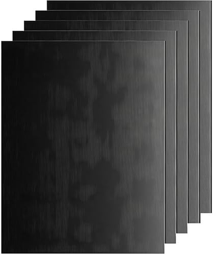 5er Set BBQ Grillmatte 50 x 40 cm, Teflon Grillmatten Premium Antihaft-Beschichtung, Wiederverwendbare Grillmatten für Gasgrill, Holzkohle & Backofen, Hitzebeständig bis 260°C, Zuschneidbar, PFOA-Frei