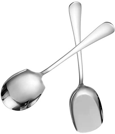 Ipetboom Reusable Stainless Steel Serving Spoons Large Food Serving Spoons for Banquet Cooking and Picnics Easy to Store Kitchen Utensils