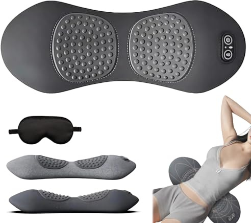 3 In 1 RüCkenmassagegeräT, MassagegeräT RüCken, RüCkenmassagegeräT Unterer RüCken Mit Traktion Und WäRme - Ergonomische RüCkenstüTze, NüTzliche Geschenke FüR Frauen, Vater (Hellgrau)