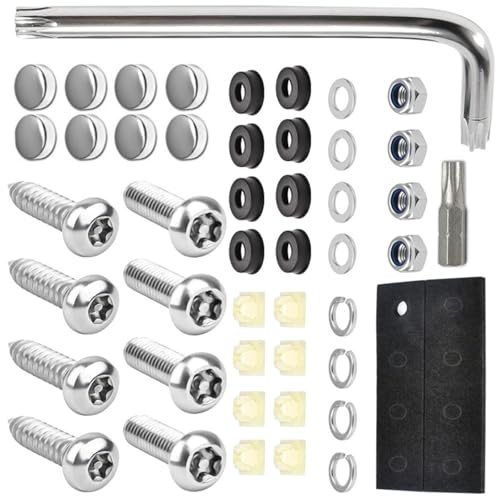 Kit di montaggio per targa automobilistica Viti di fissaggio in acciaio inossidabile antiruggine adatte per fissaggi per targhe antiruggine per veicoli