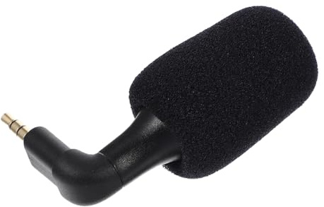 Hoement 3,5-mm Kleines Handy Mikrofon Schwarz für Videoaufnahmen | 2,1-kanal Anschluss, Frequenzgang 30 Hz bis 15 Khz, Signal-störabstand ≥60 Db
