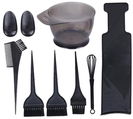 Homoyoyo 8pcs Professional Hair Coloring Kit with Dye Brush Comb and Bowl Plastic Hairdressing Tools for DIY Salon Use Convenient and Portable Hair Dye Accessories