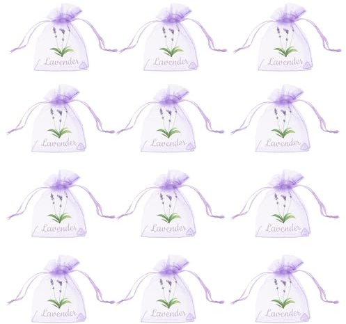 NUOBESTY 30 Sacchetti Vuoti in Rete Coulisse per Lavanda 5g Bustine Profumate per Erbe Aromatiche Aromaterapia e Decorazioni Matrimonio Piccoli Sacchetti Traspiranti per Casa e Viaggio