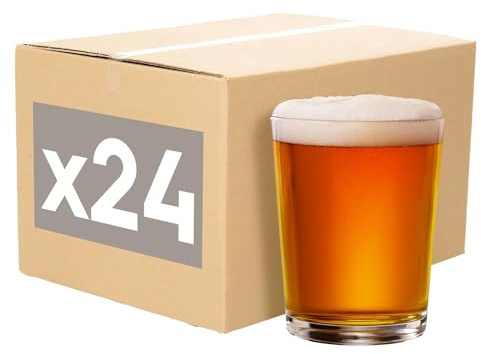 Argon Tableware 568ml Beer Glasses Set of 24-20oz Islington Pub Pint Glasses Toughened Reusable Lager Ale Cider Dishwasher Safe Glassware for Bar, Restaurant and Catering