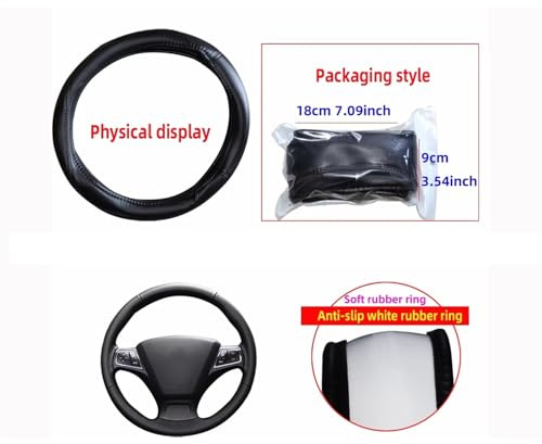 Autolenkrad Universelle Passform Faltbarer Weichem Leder Farblich Abgestimmter Innenring Für Autos Mit Einem Durchmesser Von 36 Cm Bis 38(Red)