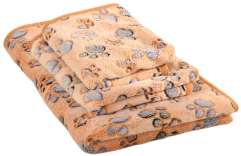 YIGOOWN Hundedecke 100×75cm Weiche Katzendecke Haustierdecke Flauschig Hundedecken Niedlich Katzen Hunde Decke für Sofa, Betten, Boden, Auto, Unterwegs(Braun)