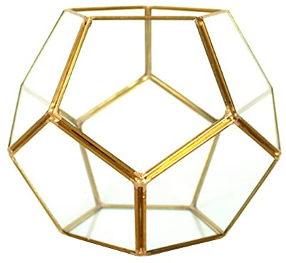 Fzaqwen Terrario Geométrico, Adorno de Vidrio, Decoración Geométrica para, Helechos Y, con Cobre