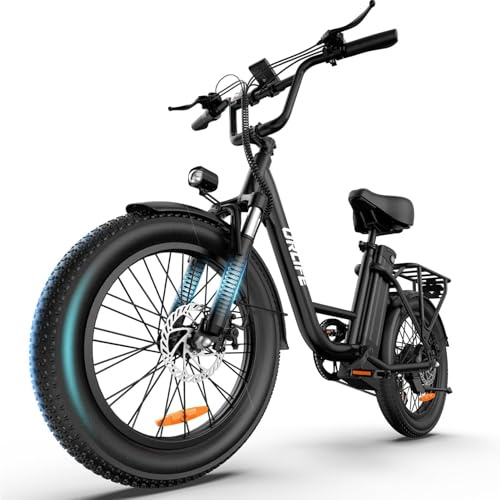 URLIFE Electric Bike for Adults, 20 x 3.0 Fat Tire Electric Bikes with 7 Speed, 100km Max Range, 250W Motor Ebike, 48V 13Ah Removable Battery, Colorful LCD Display, E Bike for Adults Commute
