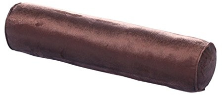 Nunubee Traversin doux avec housse en velours lavable Coussin pour les lombaires, Coton, Marron café, 15*60cm