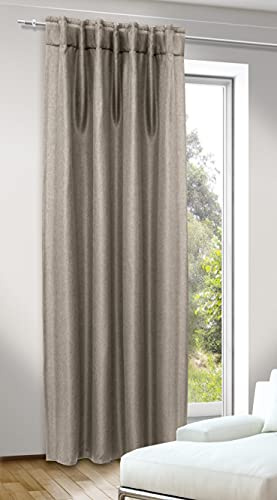 276008 Deko-Schal mit Gardinenband vd. Schlaufe Jolie, 245 x 135 cm, leinen