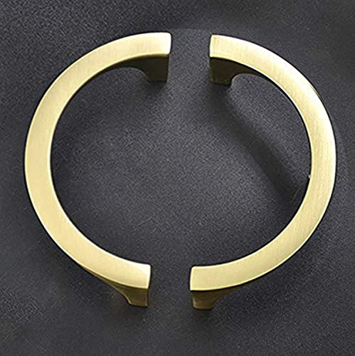 MOU 2 Paar Schrankgriffe – Elegante goldfarbene Kupfergriffe mit Doppelloch-Griffen für Schubladen, Schränke, TV-Schränke