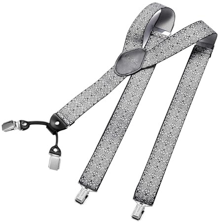 DonDon Hosenträger Herren extra stark 3,5 cm Hosenträger Herren breit in Y-Form lang - Starke Clips passend für Anzug Jeans Chinos Vintage Rockabilly Suspenders